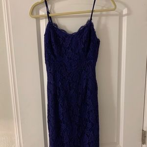 Lace Navy Dress- ***snug fitting fits more of a size 4!!!!!***